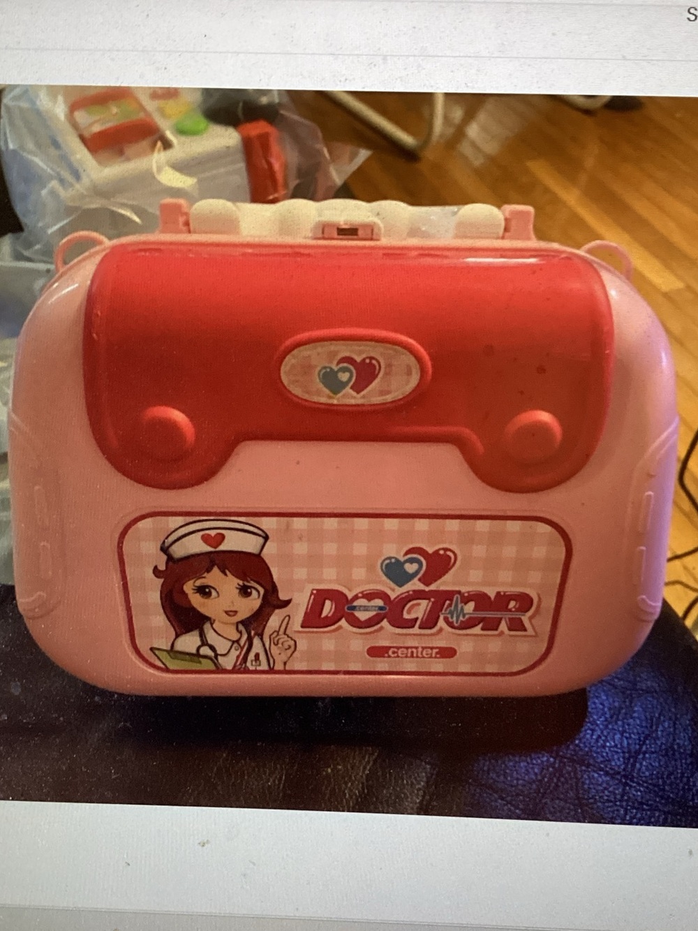 Pink and Red Toy Doctor Playset Case